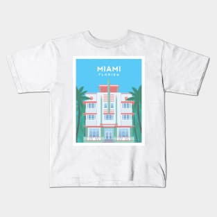 Miami, Florida - Art Deco Kids T-Shirt